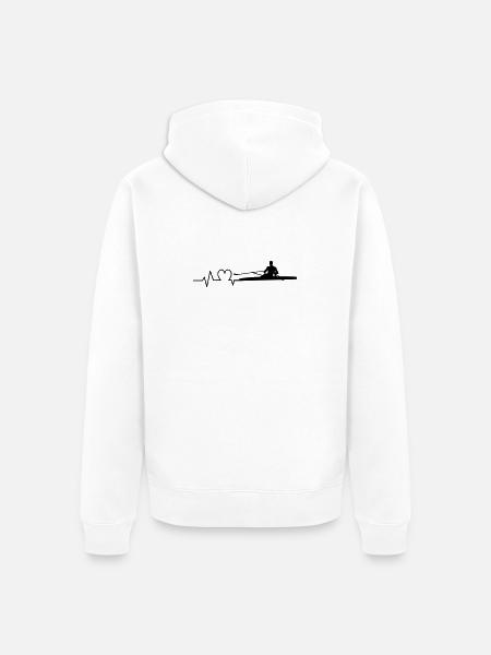Rowing heartbeat rower one - Unisex Premium Organic Zip Hoodie - white