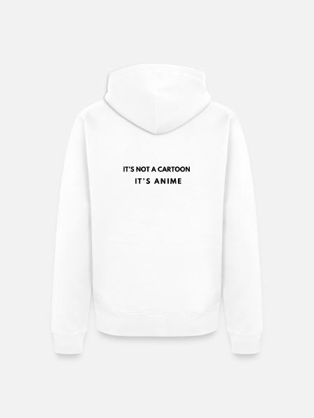 It's not a cartoon – Anime Saying - Unisex Premium Organic Zip Hoodie - white