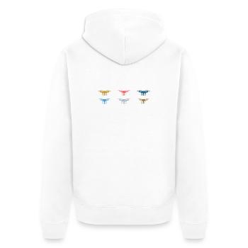 Pilote de drone vintage - Veste à capuche bio Premium Unisexe - blanc - Dos - Thijin (182cm)