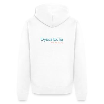 Dyscalculie - aimez tous les cerveaux - Veste à capuche bio Premium Unisexe - blanc - Dos - Thijin (182cm)