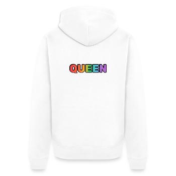 QUEEN RAINBOW  - Unisex Premium Organic Zip Hoodie - white - Back - Thijin (182cm)