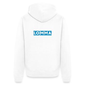 Conception du bloc Lomma Blue - Veste à capuche bio Premium Unisexe - blanc - Dos - Thijin (182cm)