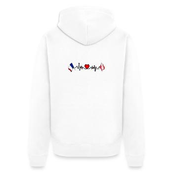 Alsace France Fréquence cardiaque - Veste à capuche bio Premium Unisexe - blanc - Dos - Thijin (182cm)