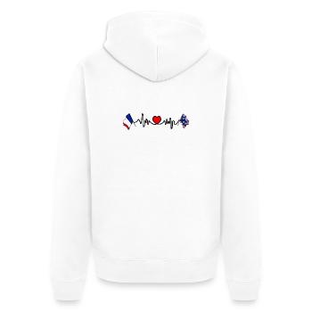 Centre-Val de Loire Heartbeat, France - Veste à capuche bio Premium Unisexe - blanc - Dos - Thijin (182cm)