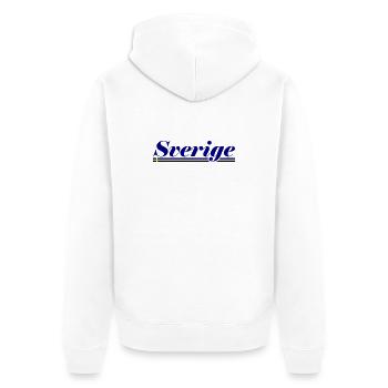 Schweden Fahne Sverige - Unisex Premium Bio Zip Hoodie - Weiß - Hinten - Thijin (182cm)