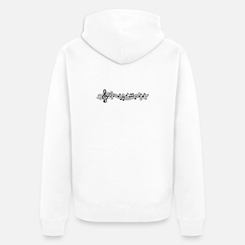 Notes musicales Clés de mélodie - Veste à capuche bio Premium Unisexe - blanc