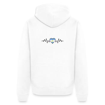 Argentinien Herzschlag - Unisex Premium Bio Zip Hoodie - Weiß - Hinten - Thijin (182cm)