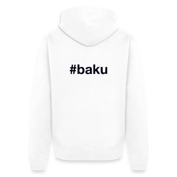 Baku Azerbaijan Aserbaidschan - Unisex Premium Bio Zip Hoodie - Weiß - Hinten - Thijin (182cm)