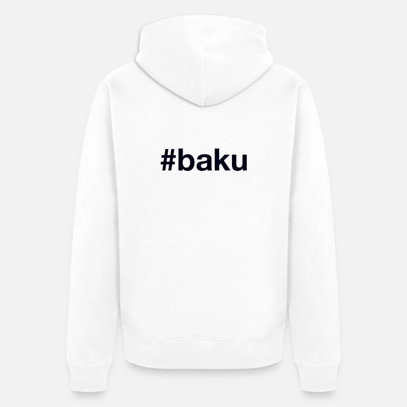 Bakou, Azerbaïdjan Aserbaïdjan, - Veste à capuche bio Premium Unisexe - blanc