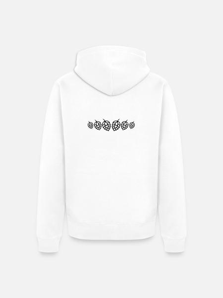 Hops Buds Barley Symbol - Unisex Premium Organic Zip Hoodie - white