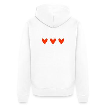 HERZ. MAMA. MUTTERTAG. PARTY. ALLES GUTE ZUM GEBURTSTAG - Unisex Premium Bio Zip Hoodie - Weiß - Hinten - Thijin (182cm)