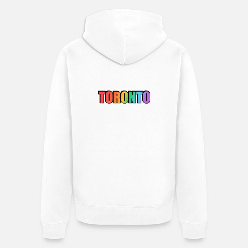 Toronto LGBTQ Rainbow - Veste à capuche bio Premium Unisexe - blanc