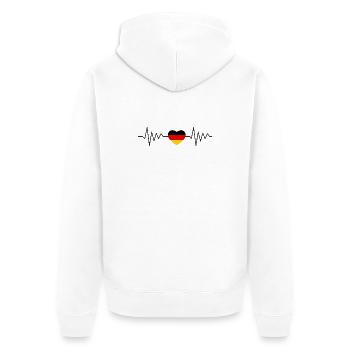 Maillot de fan de football ECG de l’Allemagne Heartbeat - Veste à capuche bio Premium Unisexe - blanc - Dos - Thijin (182cm)