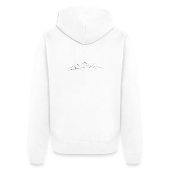 Minimalist Mountain Hikers Line Art - Unisex Premium Organic Zip Hoodie - white - Back - Thijin (182cm)