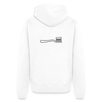 Toothbrush, Dentist, Brushing Teeth - Unisex Premium Organic Zip Hoodie - white - Back - Thijin (182cm)