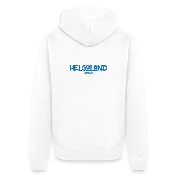 Helgoland - Nordsee - Insel - Lange Anna - Unisex Premium Bio Zip Hoodie - Weiß - Hinten - Thijin (182cm)