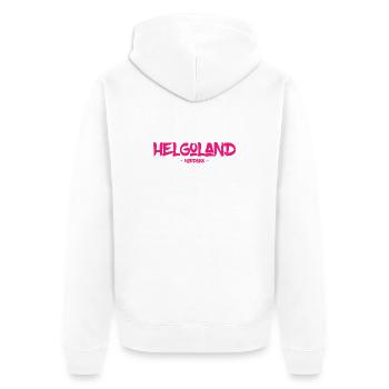 Helgoland - Nordsee - Insel - Lange Anna - Unisex Premium Bio Zip Hoodie - Weiß - Hinten - Thijin (182cm)