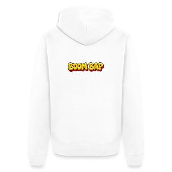 BOOM BAP - Oldschool Hip Hop Bubble Comic Style - Unisex Premium Organic Zip Hoodie - white - Back - Thijin (182cm)