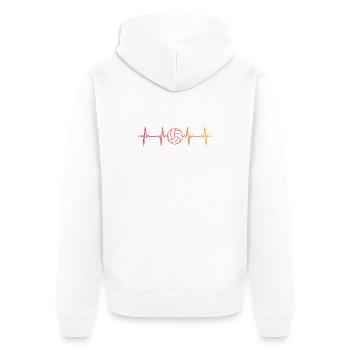 Volleyball Sonnenuntergang Volleyball Herzschlag Volleyball - Unisex Premium Bio Zip Hoodie - Weiß - Hinten - Thijin (182cm)