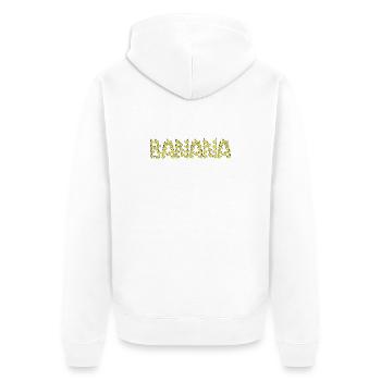 Cartoony banana typography - Unisex Premium Organic Zip Hoodie - white - Back - Thijin (182cm)