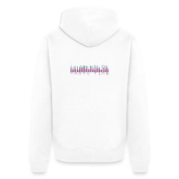 Neon Equalizer Party Time - Unisex Premium Bio Zip Hoodie - Weiß - Hinten - Thijin (182cm)