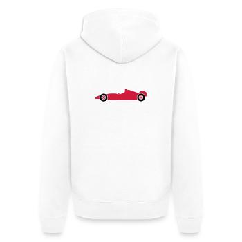 rennwagen rennen auto - Unisex Premium Bio Zip Hoodie - Weiß - Hinten - Thijin (182cm)