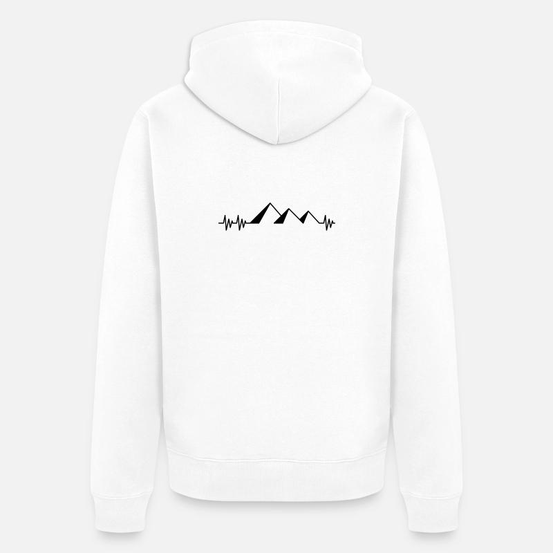Pyramides de battement de coeur Egypte coeur cadeau Egypte - Veste à capuche bio Premium Unisexe - blanc