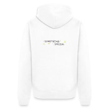 something special - Unisex Premium Bio Zip Hoodie - Weiß - Hinten - Thijin (182cm)