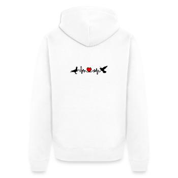 Wettkampftaubenzüchter Taubensport Cardio - Unisex Premium Bio Zip Hoodie - Weiß - Hinten - Thijin (182cm)