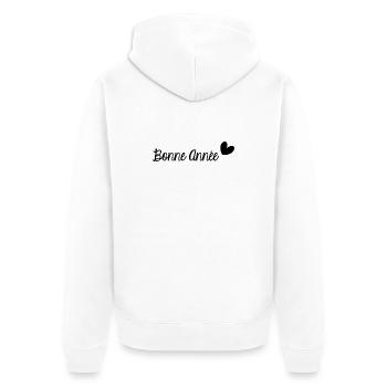 BONNE ANNEE. SAINT SYLVESTRE. NOUVELLE ANNÉE - Veste à capuche bio Premium Unisexe - blanc - Dos - Thijin (182cm)
