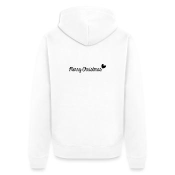 CHRISTMAS. MERRY CHRISTMAS. MERRY CHRISTMAS. NEW YEAR’S DAY - Unisex Premium Organic Zip Hoodie - white - Back - Thijin (182cm)