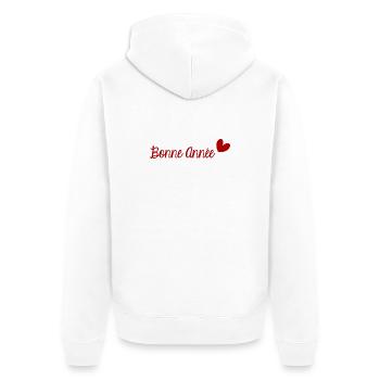 BONNE ANNEE. SAINT SYLVESTRE. NOUVELLE ANNÉE - Veste à capuche bio Premium Unisexe - blanc - Dos - Thijin (182cm)