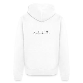 Heartbeat father and daughter - Unisex Premium Organic Zip Hoodie - white - Back - Thijin (182cm)