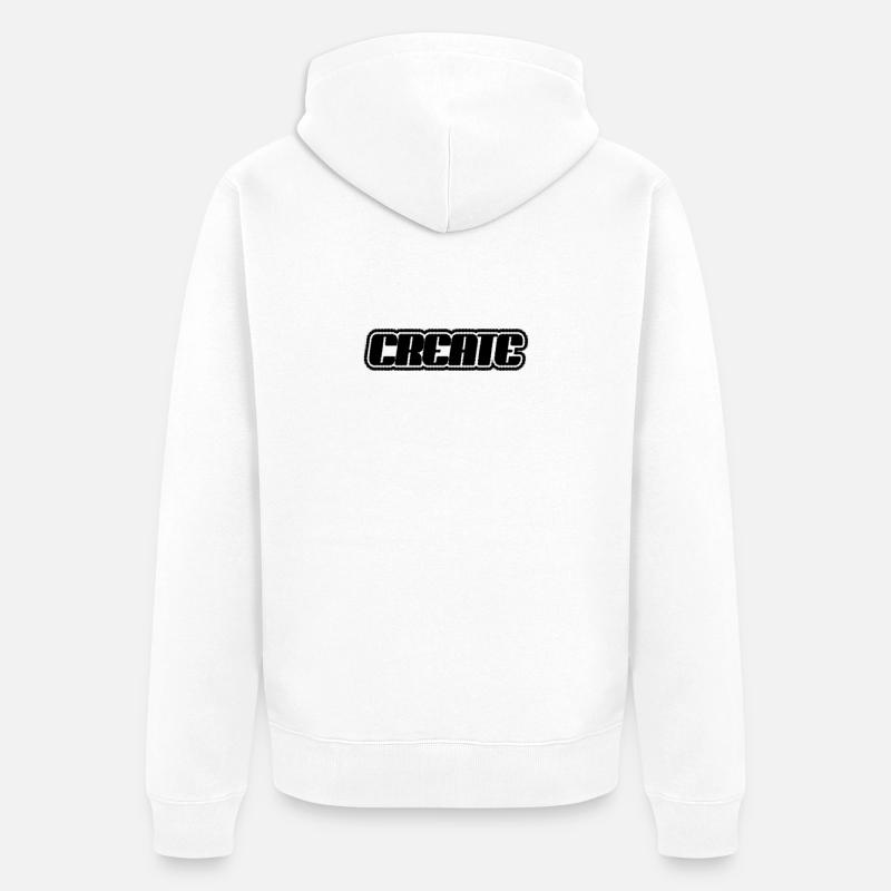 Create Schriftzug - Unisex Premium Bio Zip Hoodie - Weiß