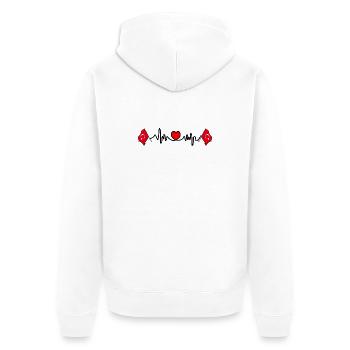 Cardio de fréquence cardiaque pour la Turquie - Veste à capuche bio Premium Unisexe - blanc - Dos - Thijin (182cm)