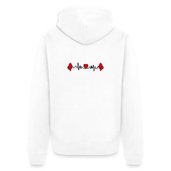Herzfrequenz-Cardio für Marokko - Unisex Premium Bio Zip Hoodie - Weiß - Hinten - Thijin (182cm)