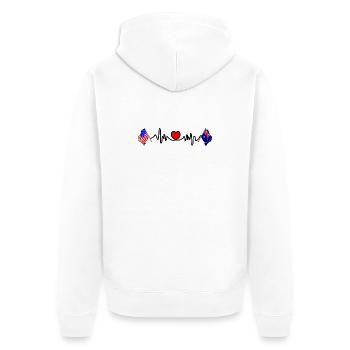 Drapeau des États-Unis et drapeau de l’Australie - Veste à capuche bio Premium Unisexe - blanc - Dos - Thijin (182cm)