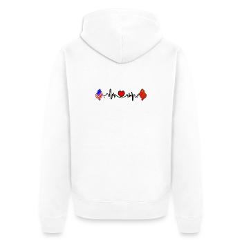 Cardio coeur Drapeau des États-Unis et de la Chine - Veste à capuche bio Premium Unisexe - blanc - Dos - Thijin (182cm)