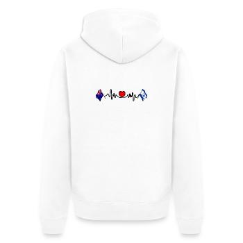 Cardio coeur avec drapeau de l’Australie et drapeau d’Israël - Veste à capuche bio Premium Unisexe - blanc - Dos - Thijin (182cm)