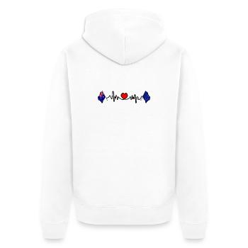 Cardio coeur avec drapeau de l’Australie et drapeau de l’Europe - Veste à capuche bio Premium Unisexe - blanc - Dos - Thijin (182cm)