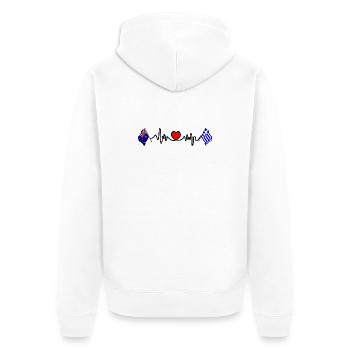 Cardio coeur avec drapeau Australie drapeau Grèce - Veste à capuche bio Premium Unisexe - blanc - Dos - Thijin (182cm)
