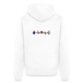 Drapeaux Australie Cardio coeur avec Drapeau Inde - Veste à capuche bio Premium Unisexe - blanc - Dos - Thijin (182cm)