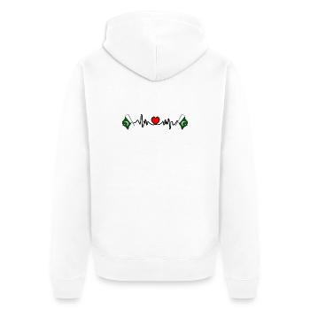 Herzfrequenz-Cardio für Pakistan - Unisex Premium Bio Zip Hoodie - Weiß - Hinten - Thijin (182cm)