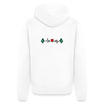 Heart rate cardio for Saudi Arabia - Unisex Premium Organic Zip Hoodie - white - Back - Thijin (182cm)