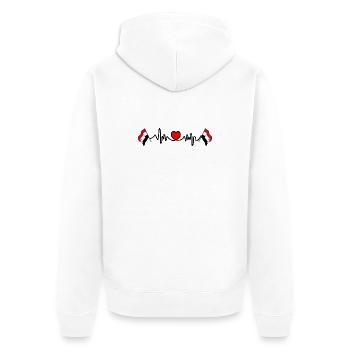 Herzfrequenz-Cardio für Syrien - Unisex Premium Bio Zip Hoodie - Weiß - Hinten - Thijin (182cm)