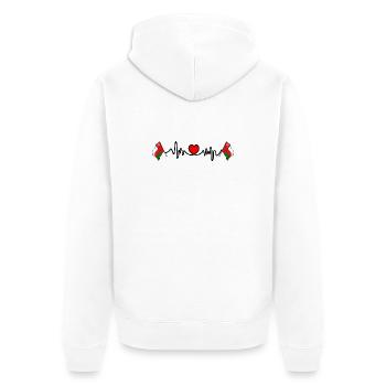 Heart rate cardio for Oman - Unisex Premium Organic Zip Hoodie - white - Back - Thijin (182cm)