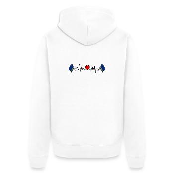 Cardio de fréquence cardiaque pour Curaçao - Veste à capuche bio Premium Unisexe - blanc - Dos - Thijin (182cm)