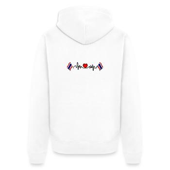 Herzfrequenz-Cardio für Thailand - Unisex Premium Bio Zip Hoodie - Weiß - Hinten - Thijin (182cm)