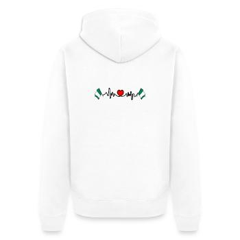 Cardio de fréquence cardiaque pour le Nigeria - Veste à capuche bio Premium Unisexe - blanc - Dos - Thijin (182cm)