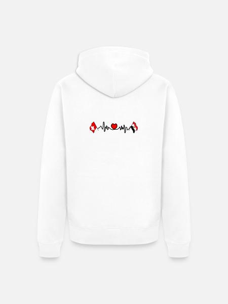 Cardio-Herz mit Schweizer Flagge, Ägypten-Flagge - Unisex Premium Bio Zip Hoodie - Weiß